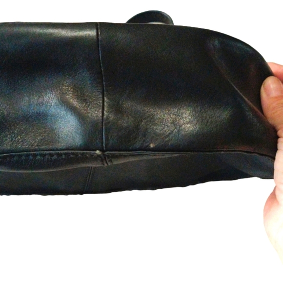 Fossil Genuine Black LEATHER and Calf Hair Bag Purse Crossbody Satchel Y2K - Picture 4 of 12